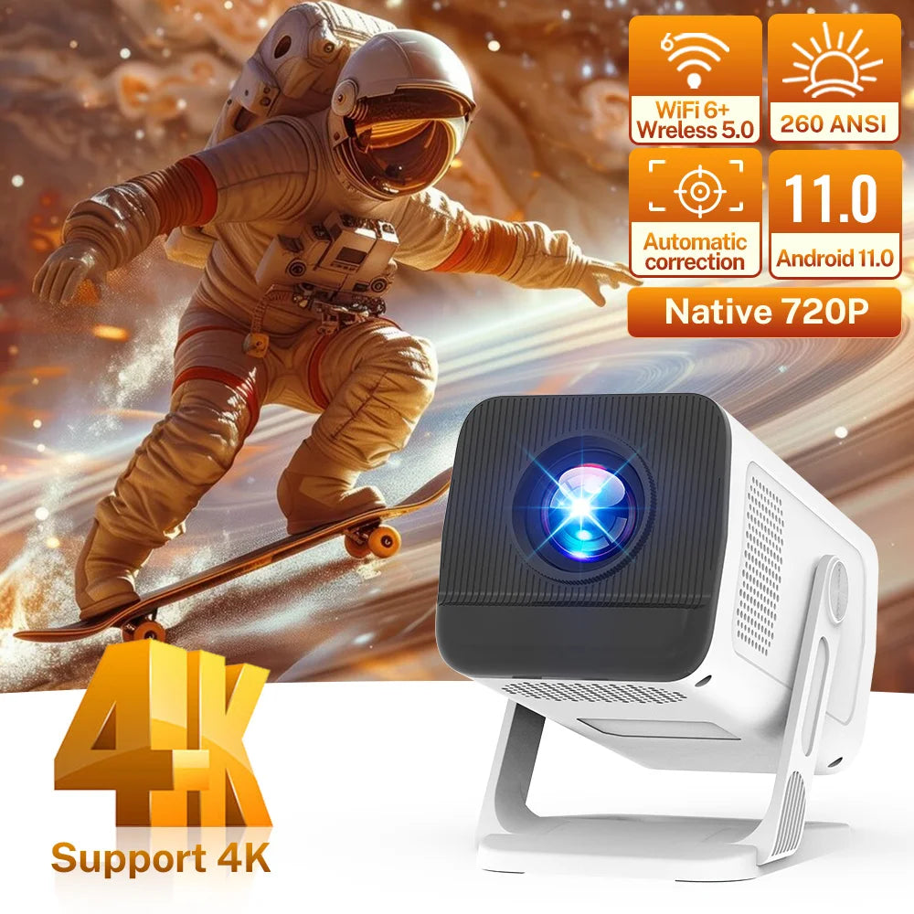 LynCast X1AQ Projector Built in 5W Speaker 1280*720P Android 11 4K 400ANSI Wifi6 BT5.2 Outdoor Portable Projector Home Cinema