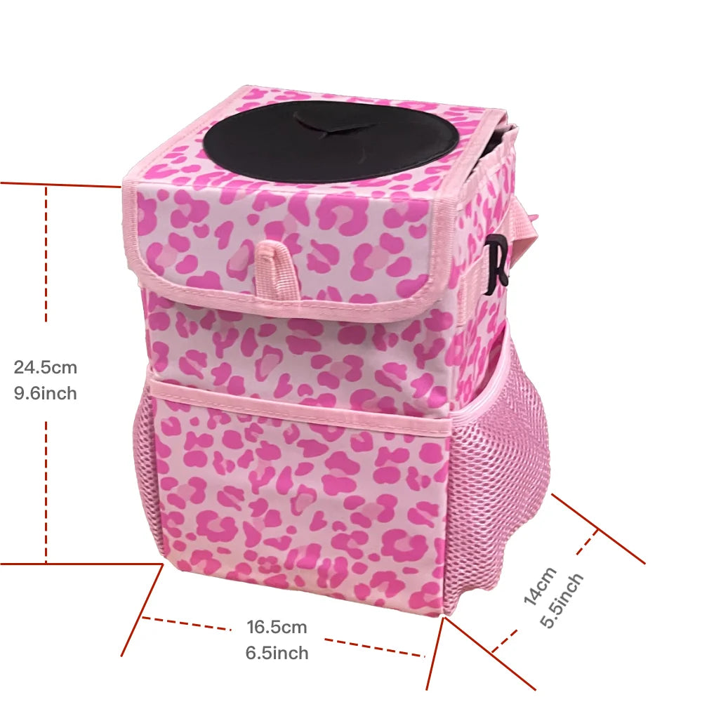 Car Trash Can with Lid, Leakproof Collapsible Car Garbage Bin, Portable Automotive Truck Storage Organizer Bag, Multifunctional