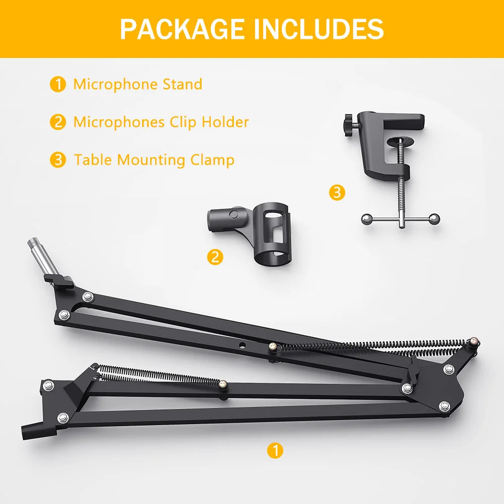 MAONO BA20 Microphone Suspension Boom Scissor Arm Stand for Professional Podcast Streaming Youtube Microfone