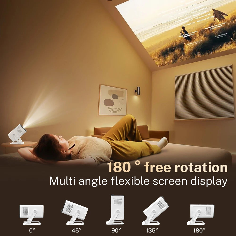 LynCast X1AQ Projector Built in 5W Speaker 1280*720P Android 11 4K 400ANSI Wifi6 BT5.2 Outdoor Portable Projector Home Cinema
