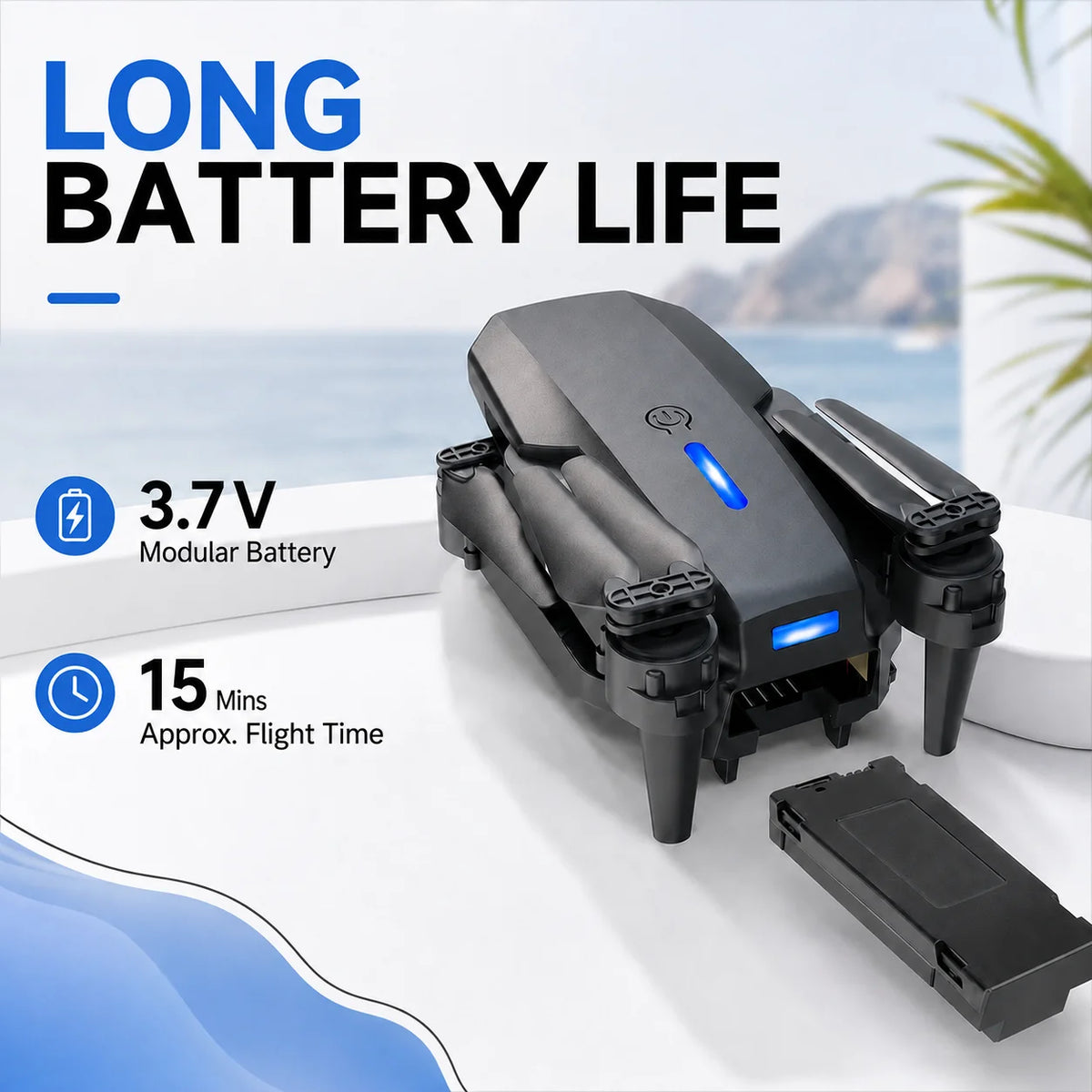 ZNLYRION RC Drone 4K Dual Camera FPV Drone E88 Pro 15Mins Flight Time Foldable Quadcopter with Altitude Hold Headless Mode One-Key Takeoff/Landing