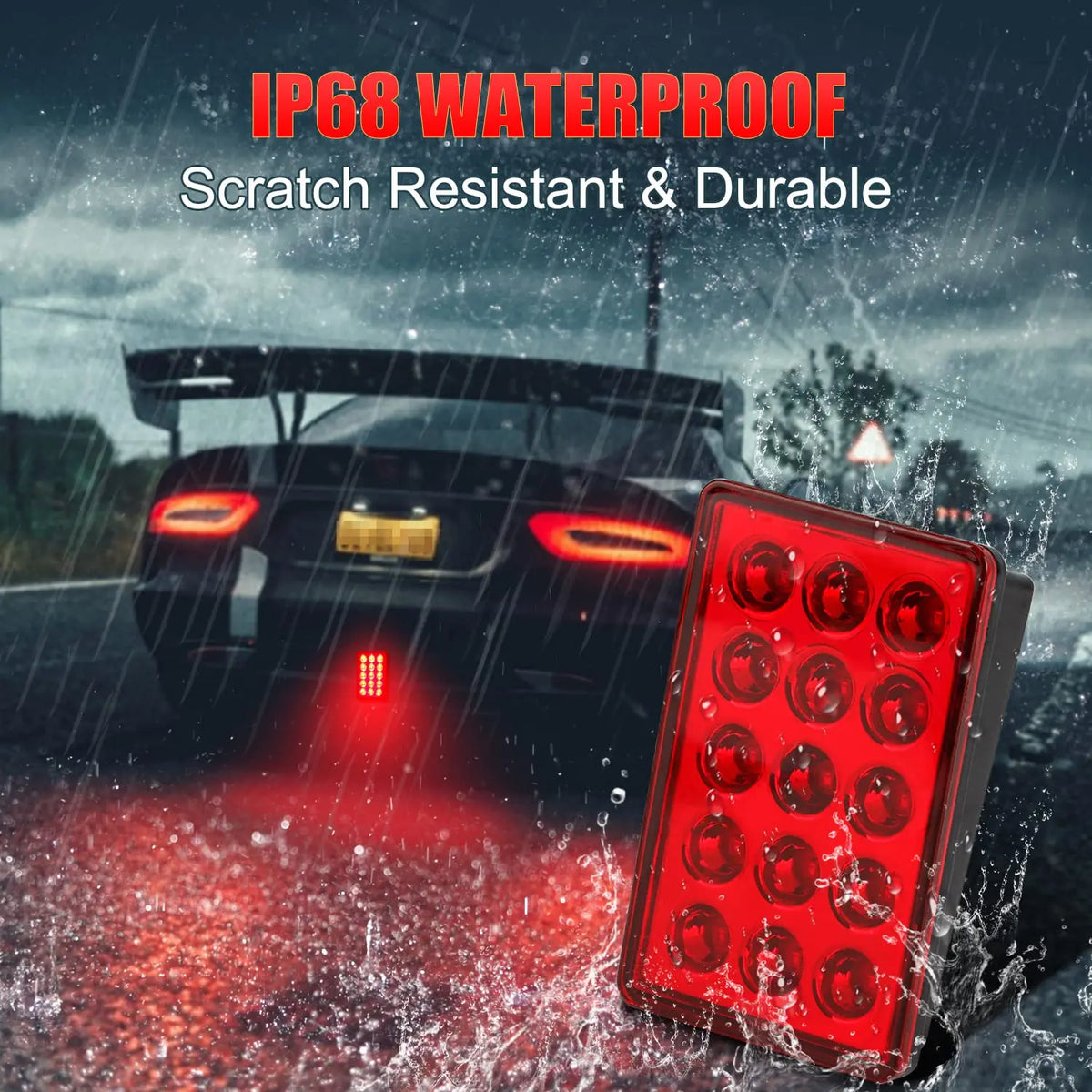 F1 Style Led Brake Pilot Lights 12V 15led Rear Tail Lights Auto Flash Warning Reverse Stop Safety Signal Lamps For Car SUV Moto