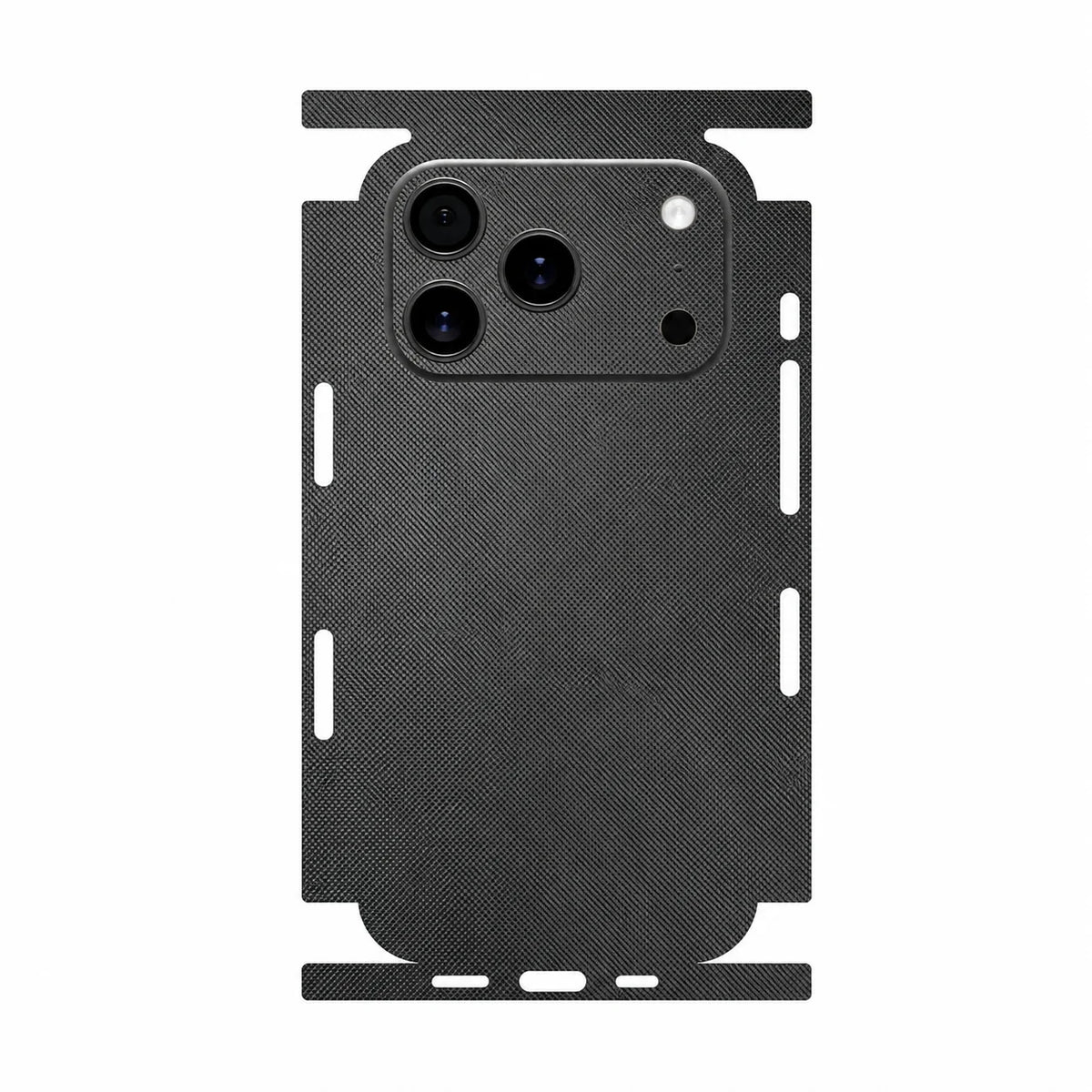 Full Wrap Faux Leather Back Skin for iPhone 17 16 15 14 13 Pro Max Diamond Kevlar Texture Anti Scratch Phone Sticker