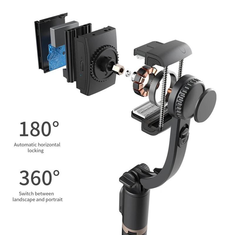 Roreta 2026 NEW Gimbal Stabilizer Selfie Stick Foldable Wireless Tripod with Bluetooth Shutter Monopod for IOS Android