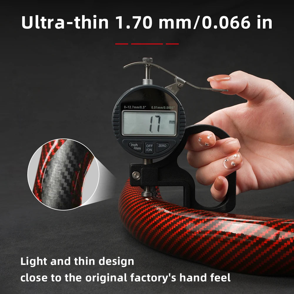 Suitable for Suzuki Sporty Glossy Carbon Fiber Texture Steering Wheel Cover Snap-On Protective Shell Wagon R Swift Ertiga Brezza Baleno Fronx Dzire Spacia Alto Eeco Hustler Grand Vitara S-Cross Ignis Accessories