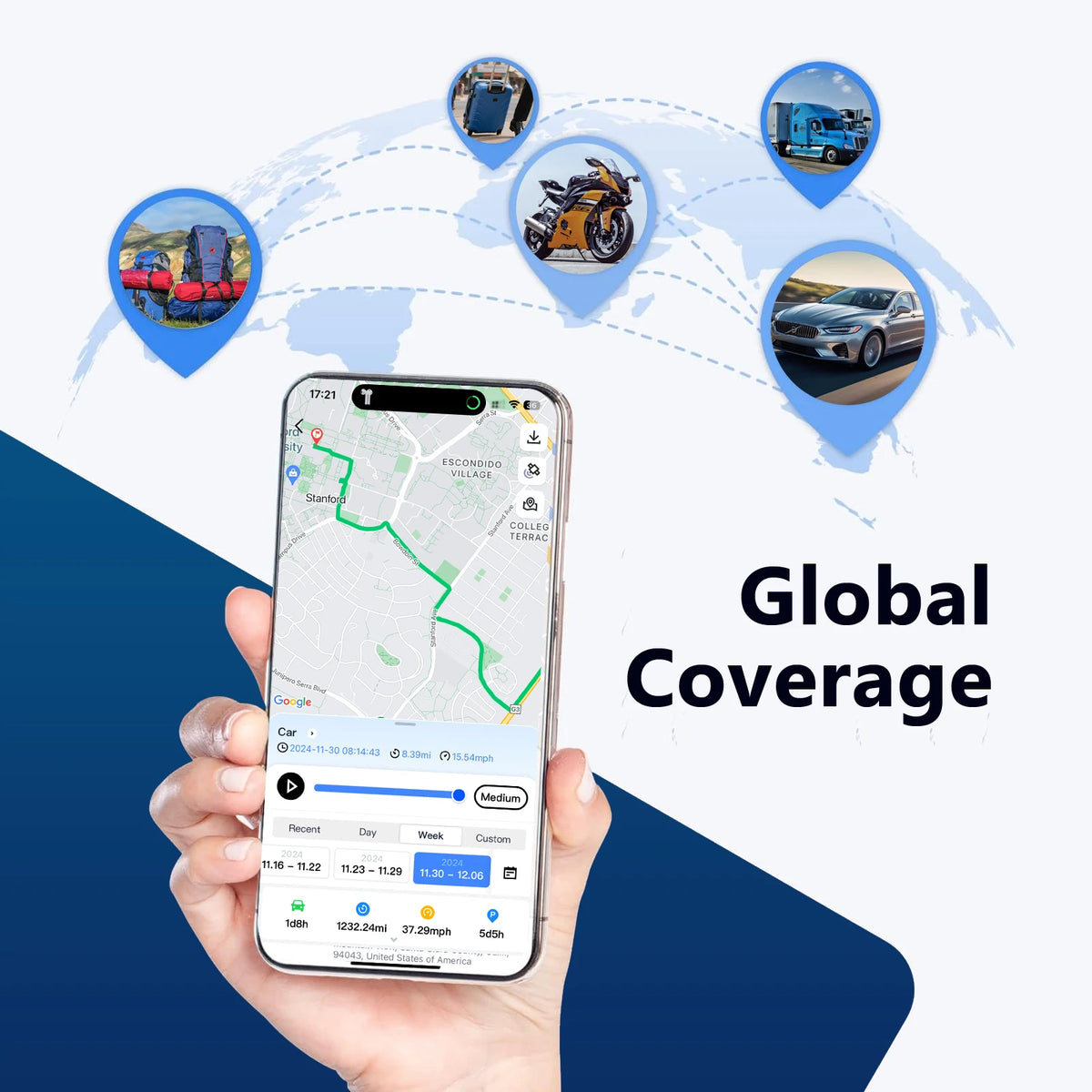 4G LTE GPS Tracker for Car, US Seller, Magnetic Hidden Vehicle Locator, Real-Time Global Tracking Device, Long Battery Life, Geo-Fence Alerts, Service Plan Required