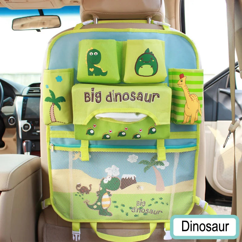 Cute Cartoon Lion Car Organizer Seat Back Storage Bag Hanging Stowing Tidying Baby Kids Travel Universal Auto Multi-pocket Bag