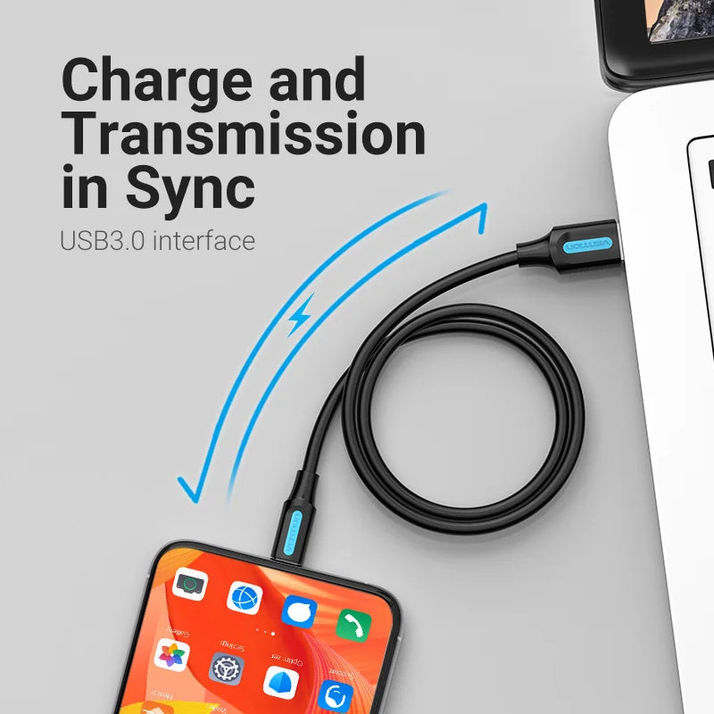 Vention USB Type C Cable 3A Fast Charging USB 3.0 Cable for Samsung Galaxy S10 S9 Huawei P20 10 Pro Type-C Data Charging Cable