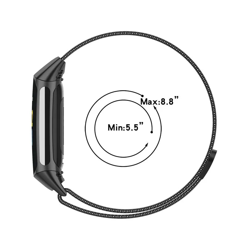 Metal Band For Fitbit Charge 5 6 Smart Watch Mesh Magnetic Loop Sport Strap For Fit Bit Charge 5 6 Bracelet Stainless Steel