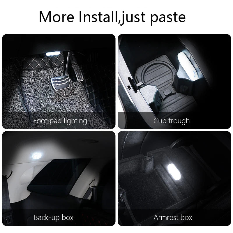 SEAMETAL Mini Touch Light for Car USB Rechargeable Led Light Magnetic Reading Lamp Gentle Illumination for Car Floor Trunk Hood