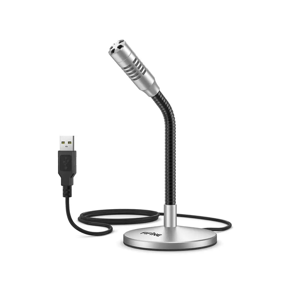 FIFINE Mini Gooseneck USB Microphone for Computer&Laptop Plug&Play Ideal for conference,Gaming,Streaming,Voiceover,Discord-K050S