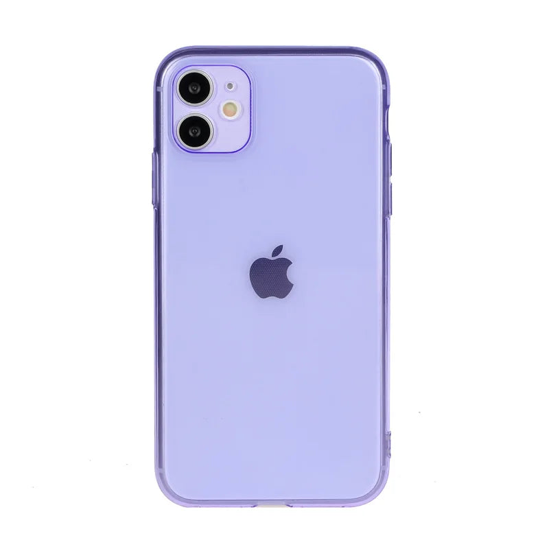 Neon Fluorescent Shockproof Case For iPhone 17 Air 16 15 14 Plus 13 12 Mini 11 Pro Max Candy Color Soft TPU Clear Bumper Cover