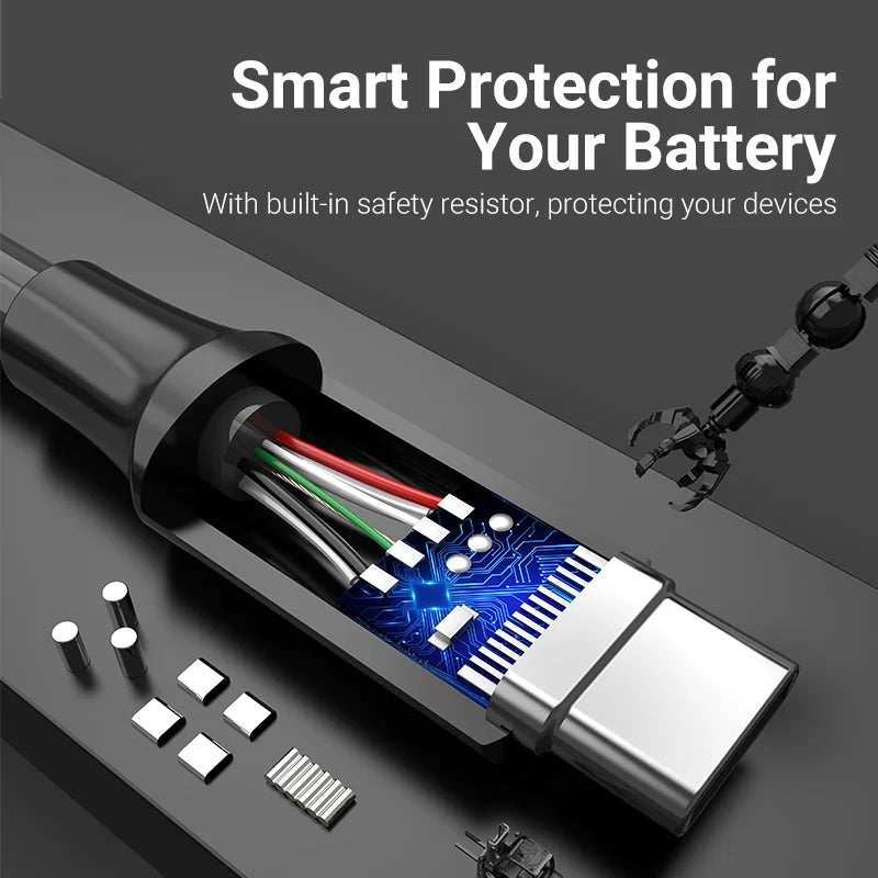 Vention USB Type C Cable 3A Fast Charging USB 3.0 Cable for Samsung Galaxy S10 S9 Huawei P20 10 Pro Type-C Data Charging Cable
