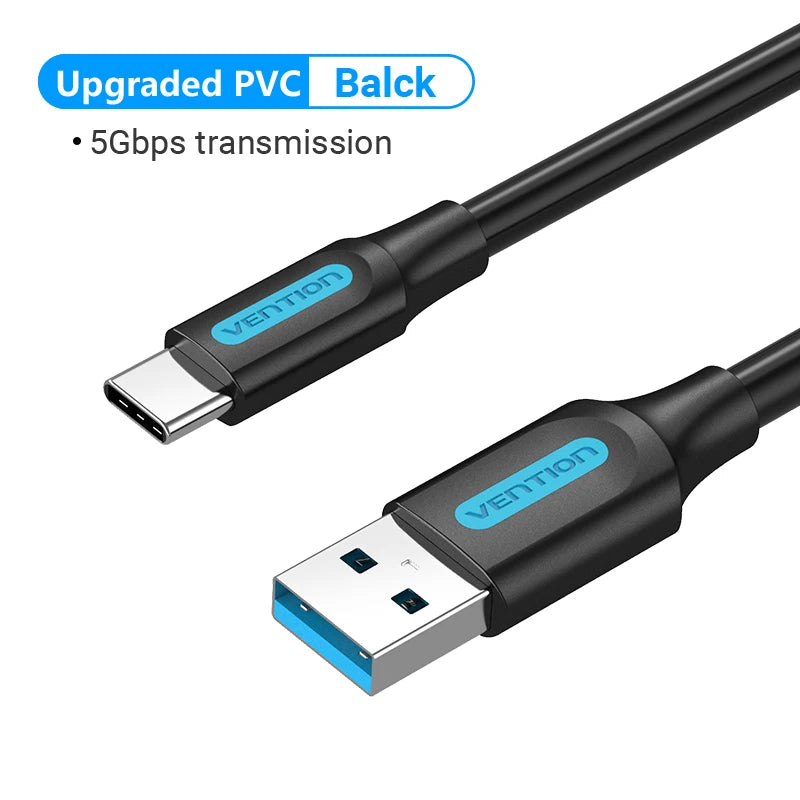 Vention USB Type C Cable 3A Fast Charging USB 3.0 Cable for Samsung Galaxy S10 S9 Huawei P20 10 Pro Type-C Data Charging Cable