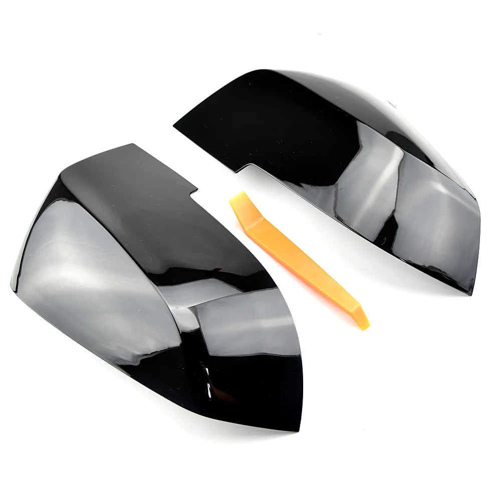 2 Pieces Rearview Mirror Cover Cap Carbon Black for BMW Series 1 2 3 4 X M 220i 328i 420i F20 F21 F22 F23 F30 F32 F33 F36 X1