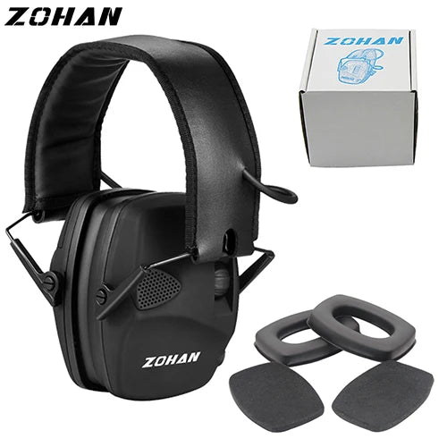 ZOHAN Shooting Hearing Protection Electronic Tactical Headset Noise Cancelling Hunting Earmuffs Shoot with Replacement Ear Pads