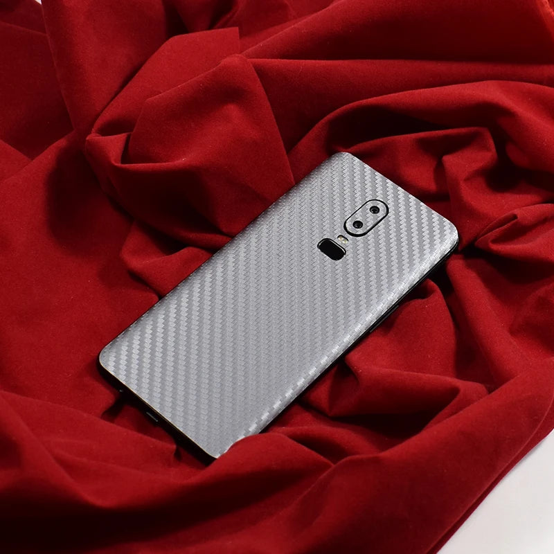 3D Carbon Fiber Skins Film Wrap Skin Phone Back Paste Sticker For OnePlus 7 Pro One Plus 7 1+6T 1+6 Pure Color Matte Film