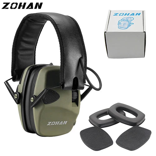 ZOHAN Shooting Hearing Protection Electronic Tactical Headset Noise Cancelling Hunting Earmuffs Shoot with Replacement Ear Pads