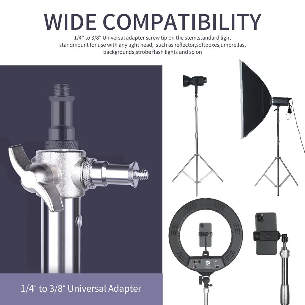 2/2.9M Tripod Super Stable Big Tripod Foldable Light Stand Lifting Frame Wheels Photography Softbox Photo Studio Stainless Steel