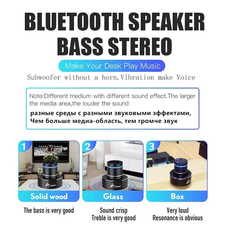 Adin 26W Vibro Bluetooth Speaker Wireless Anti-Neighbor Portable Vibration Subwoofer Bass Sound Box for Music Audio Speakers Aux
