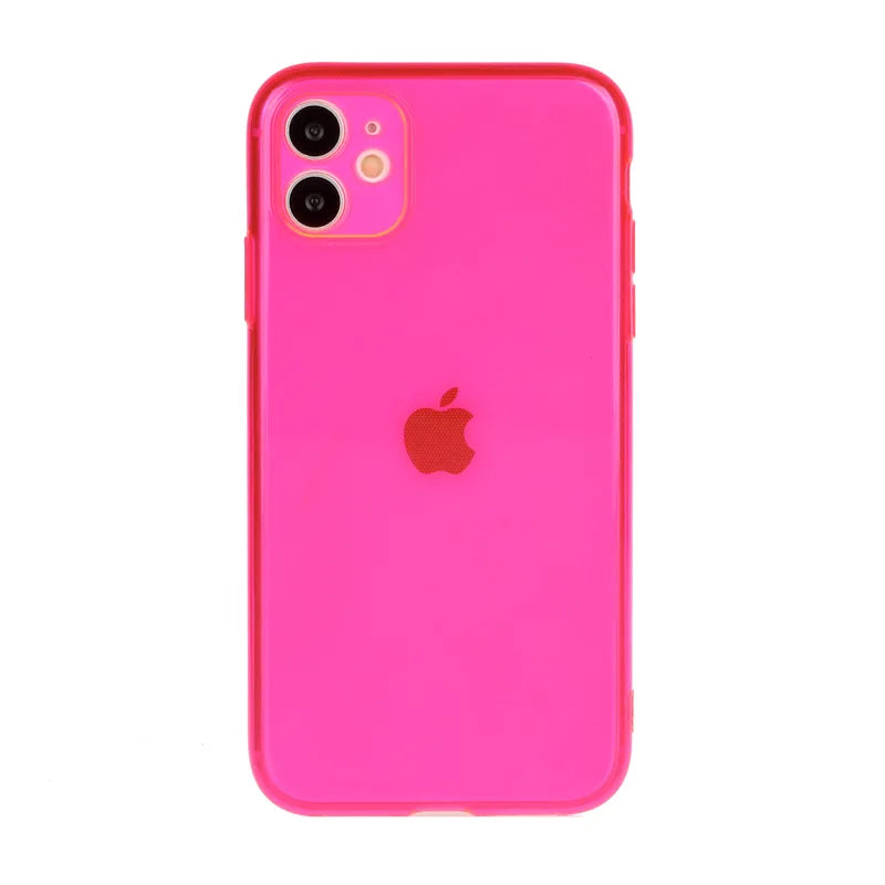 Neon Fluorescent Shockproof Case For iPhone 17 Air 16 15 14 Plus 13 12 Mini 11 Pro Max Candy Color Soft TPU Clear Bumper Cover