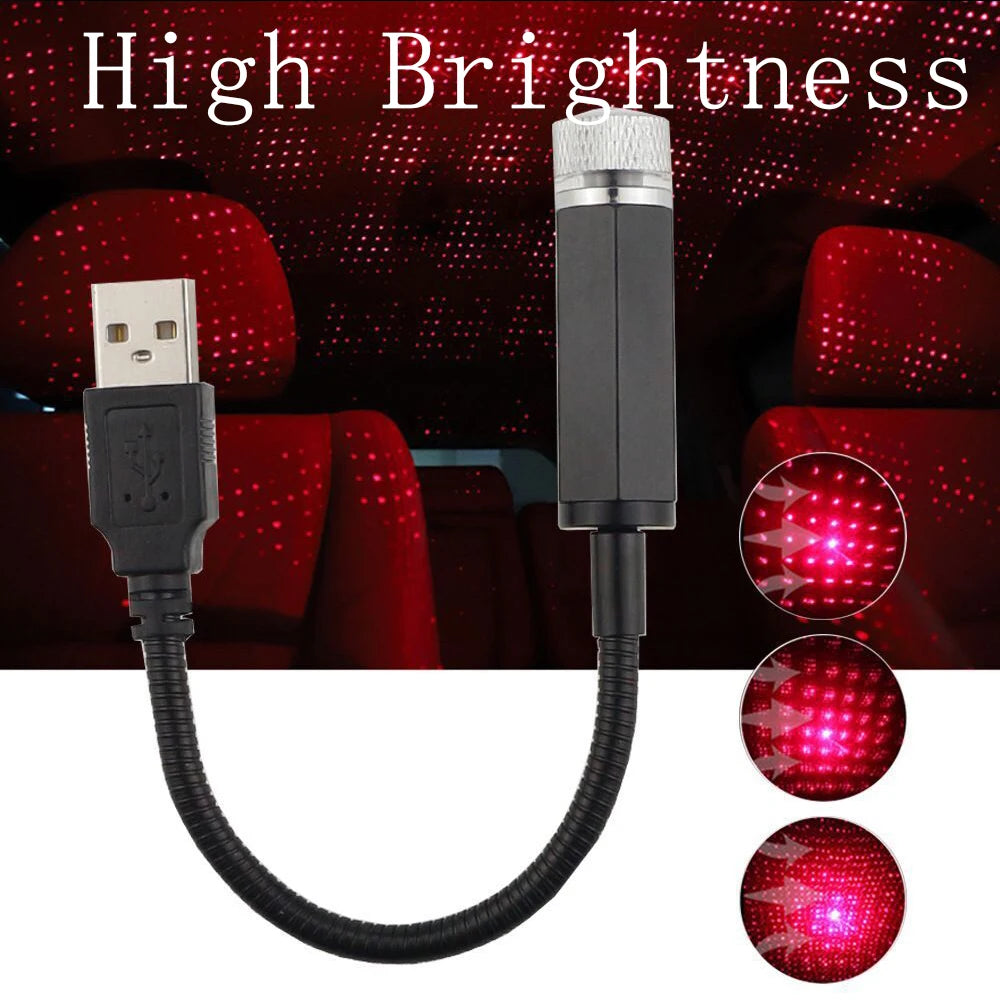1PC Mini LED Car Roof Star Night Lights Projector Light Interior Ambient Night Starry Sky USB LED Decorative Lights