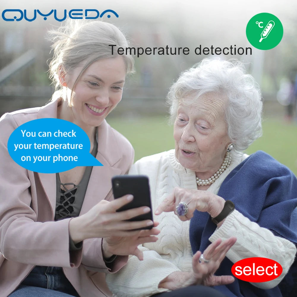 Elderly GPS Watch 4G Tracking Bracelet Health Temperature Management SOS IP67 Waterproof Old People Locator Fall Alert Tracker