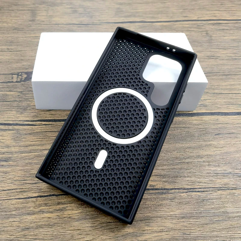 Luxury Dissipate Heat Plastic Case For Samsung Galaxy S26 S25 S24 S23 S22 Ultra Plus S 24 23 S24Ultra For Magsafe Charge Cover