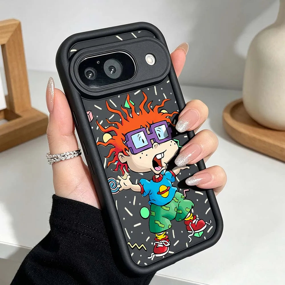 R-Rugrats C-Chuckie Finster Phone Case For Google Pixel 10 9 8 7 9a 8a 7a Pro XL Eye Ladder Silicone Cover