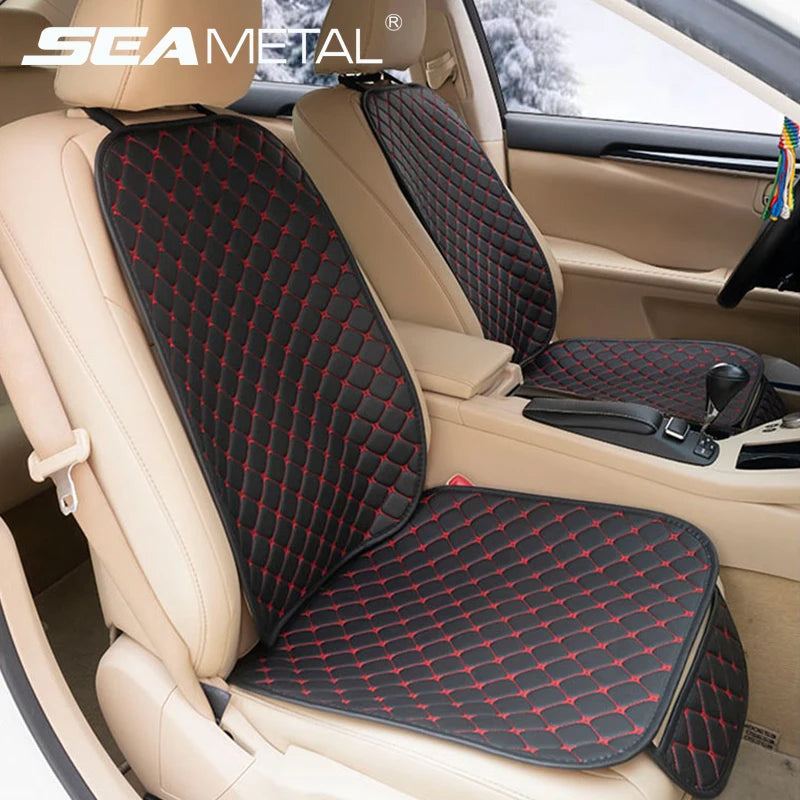 SEAMETAL PU Leather Car Seat Cover Front Rear Auto Chair Protector Backrest Waterproof Cushions Four Season for Car Accessories