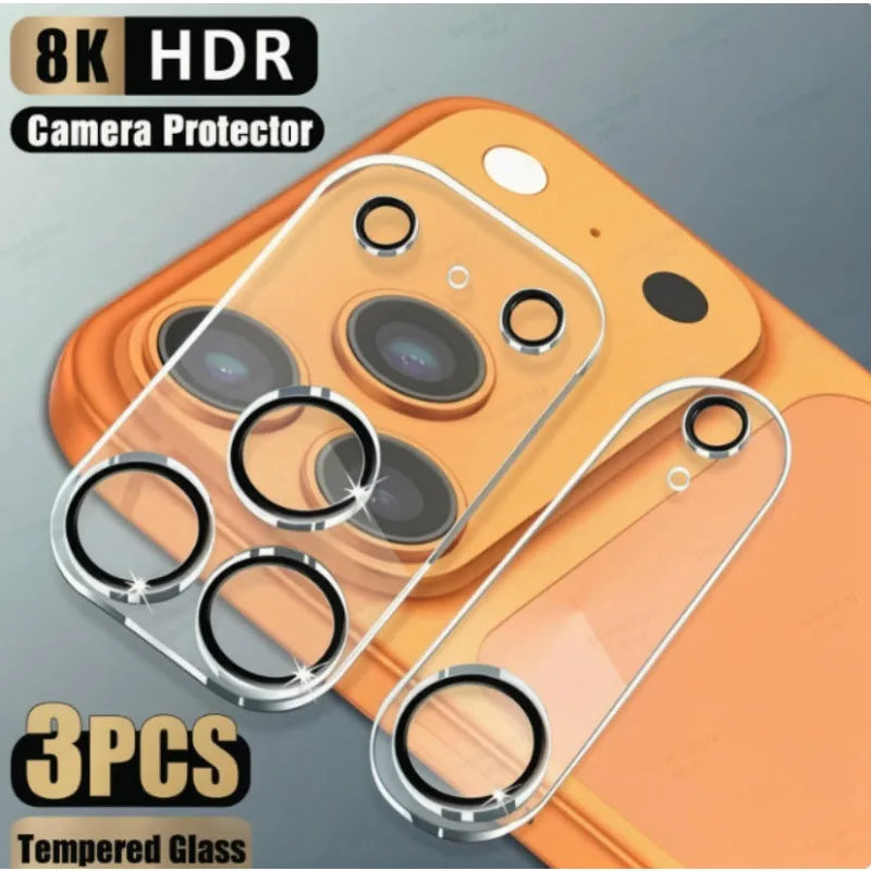 3PCS 3D Camera Protector For iPhone 17 Pro Max Lens Glass For iPhone 17Pro 17 Air Tempered Glass Black Circle Protective Case