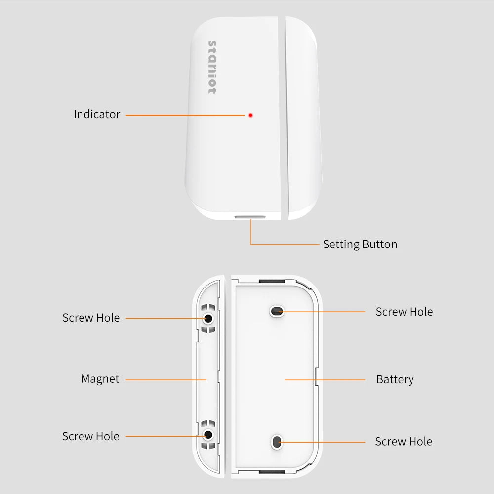 Staniot Door Sensor Wireless Smart Home Security Window Detector 5-Year Battery Life Door Open Closed Magnetic Contact Sensor