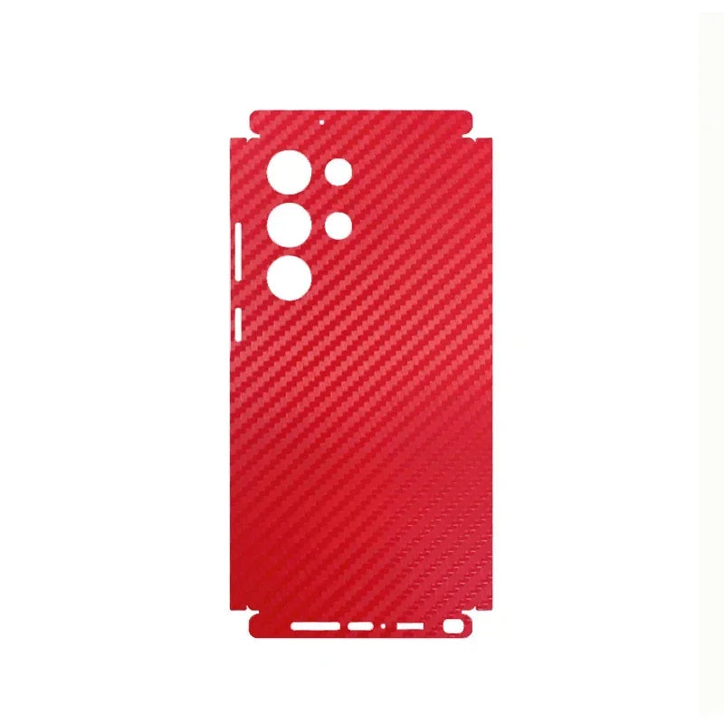3D Carbon Fiber Skin Grain Full Body Phone Sticker For SAMSUNG GALAXY S25 S24 + S23 Ultra S23 Plus S22 A55 Back +Sides Wrap Film