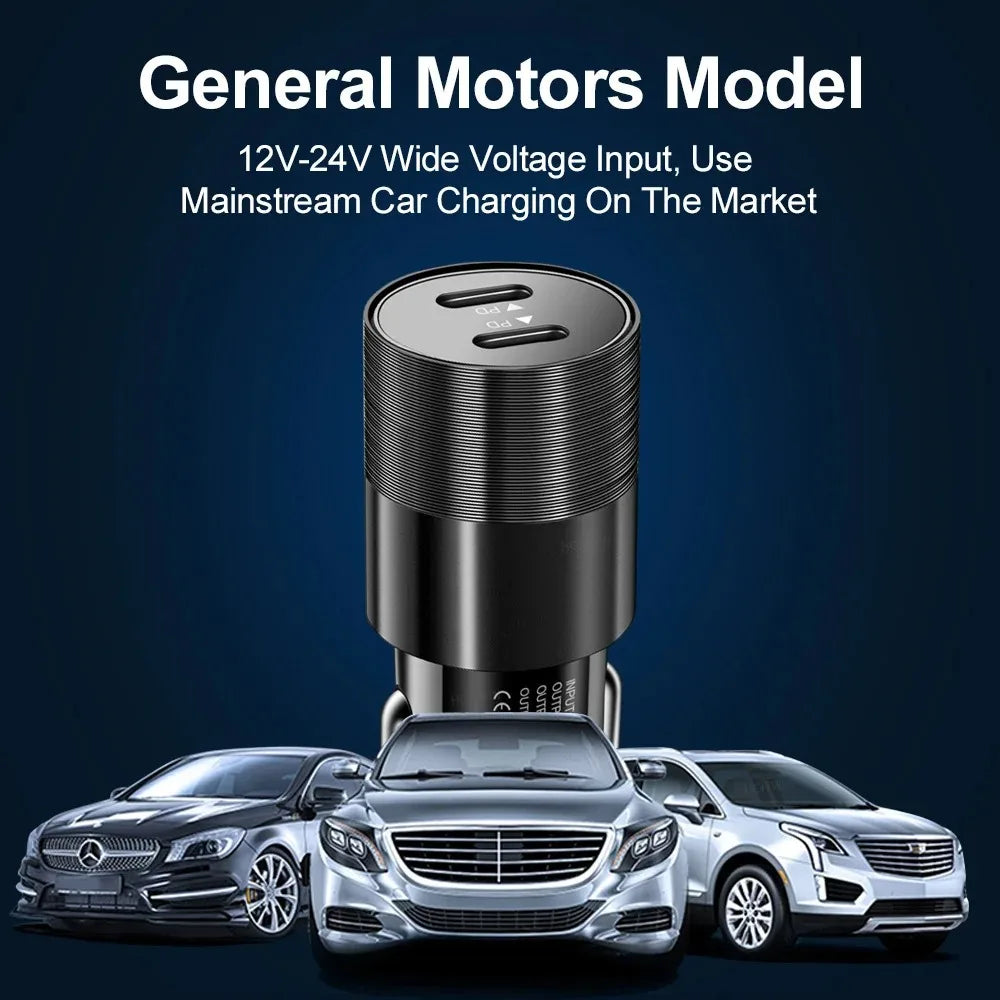 66W USB Car Charger Type C Fast Charging Phone Adapter For Xiaomi Huawei PD Phone Charger Car Adapter Socket Cigarette Lighte
