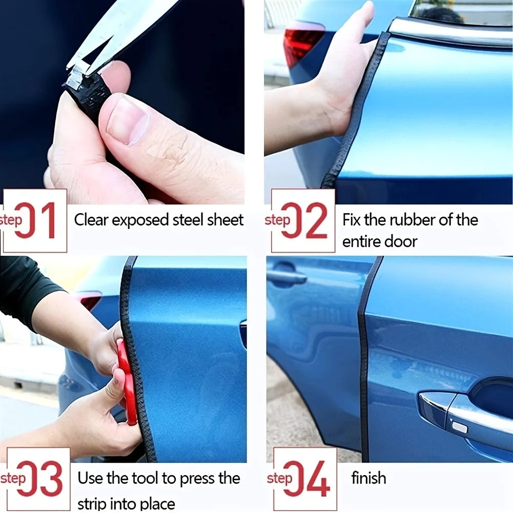 Car Door Protector Edge Scratch Strip Guard Trim Automobile Door Noise Reduction Anti Collision Protection With Steel Carstyling
