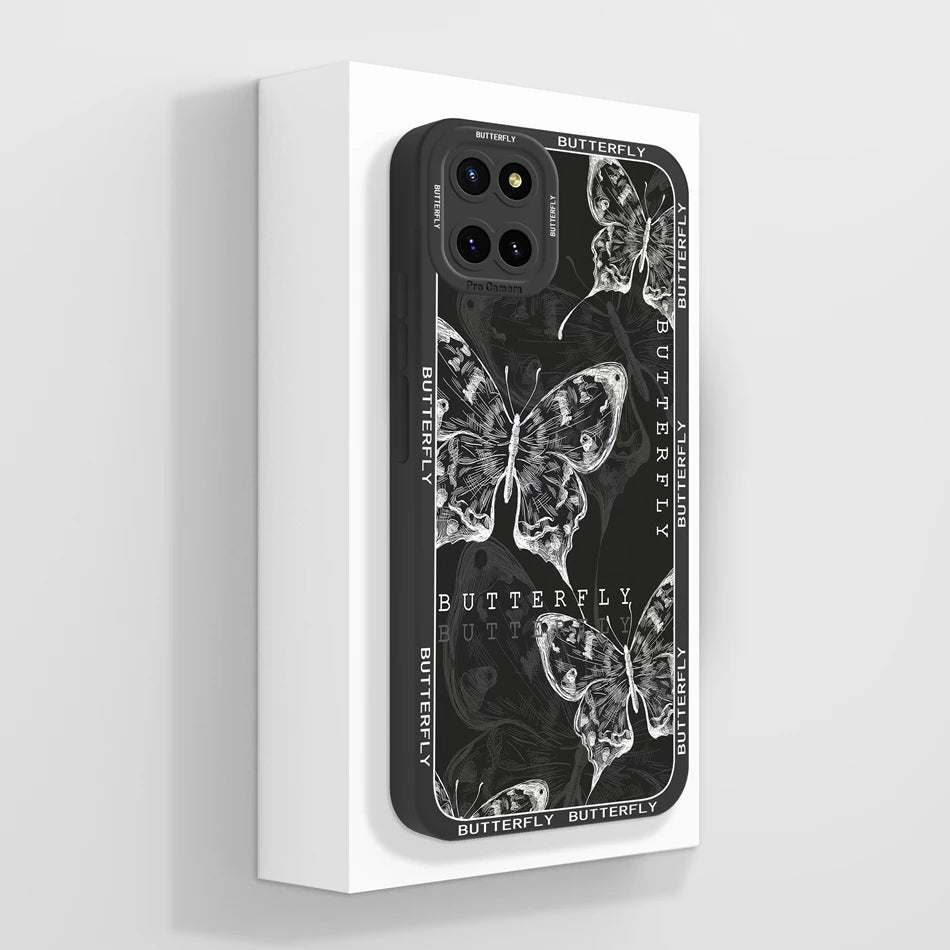 For Samsung Galaxy Note 10 Lite Case Butterfly Back Covers For Samsung Note10 Lite 10Lite Soft Liquid Silicone Phone Housing