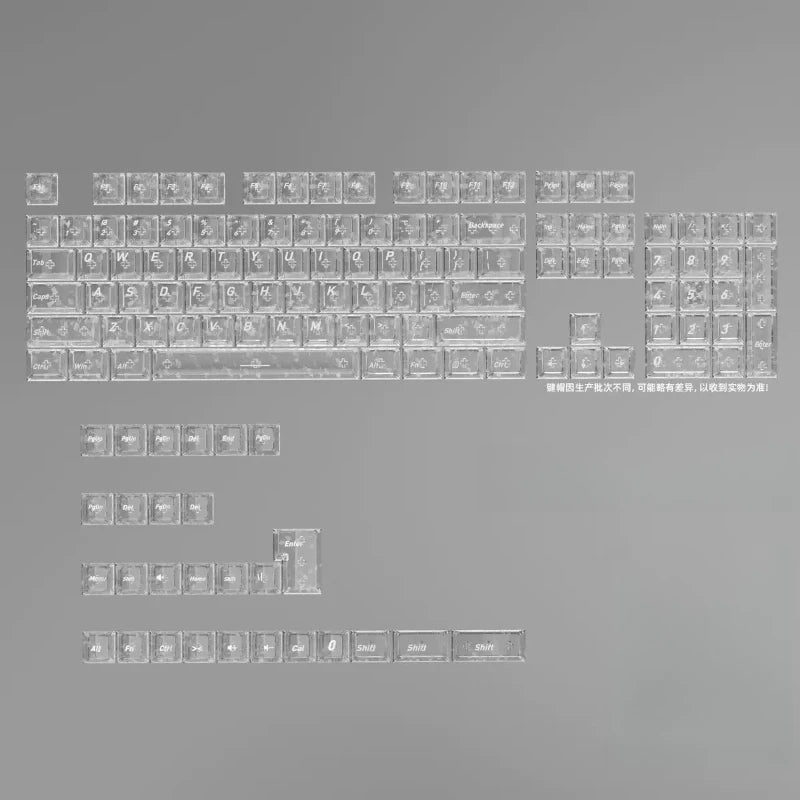 Letter Drive 2026 Forged Carbon Fiber Transparent Keycaps 132 Keys Cherry Profile RGB Backlit Key Cap For Mechanical Keyboard