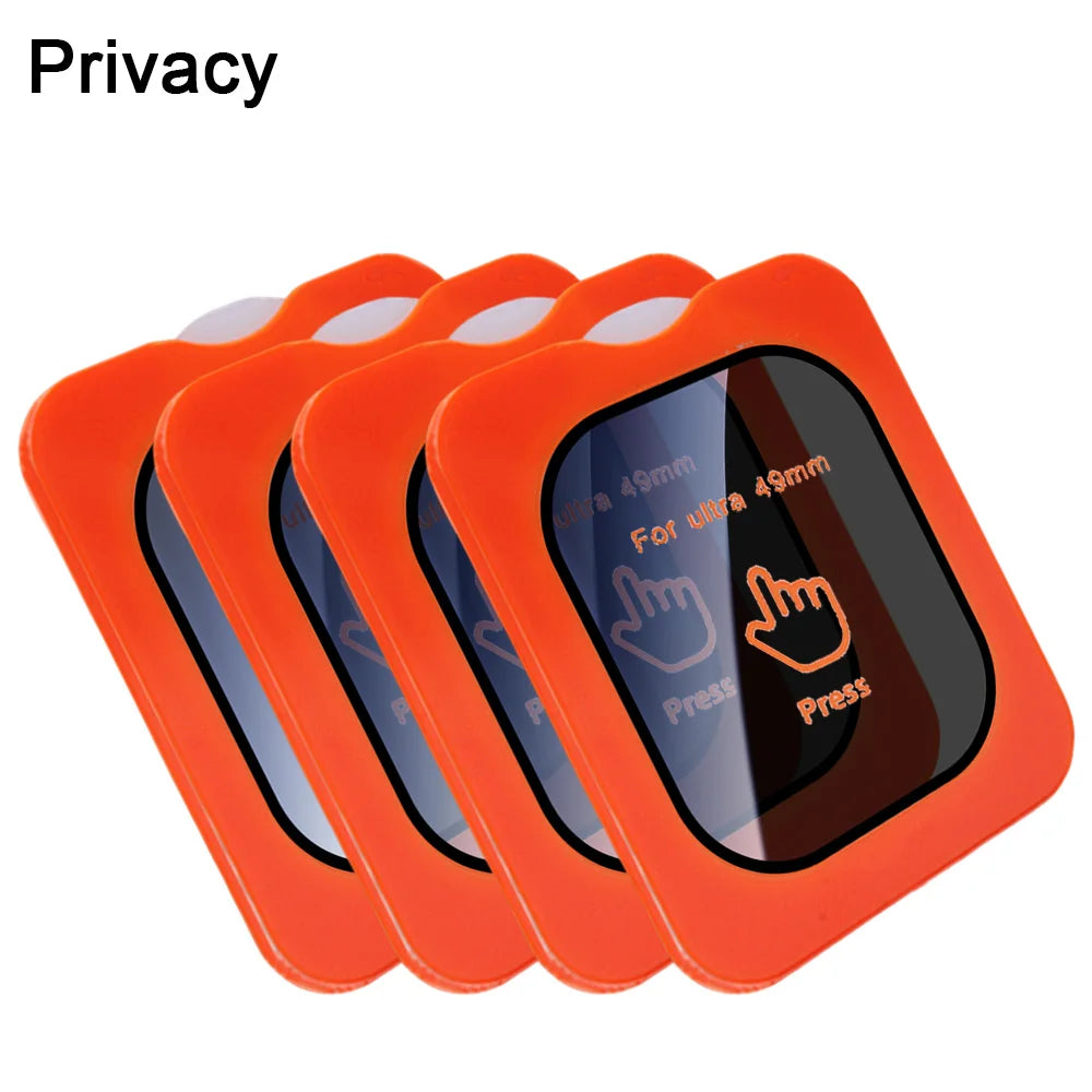 1-5PCS Privacy Tempered Glass Screen Protector with Auto-alignment Installation Frame for Apple Watch Ultra 4 3 2 1 49mm HD Film