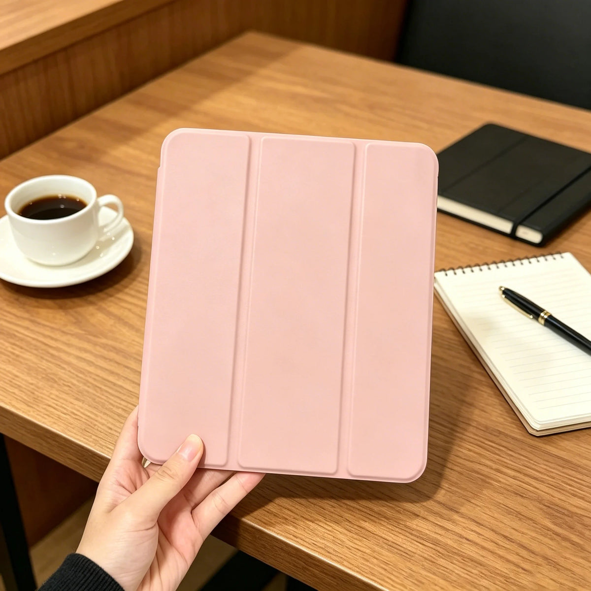 Trifold TPU Tablet Case with Pencil Holder, Auto Wake/Sleep Smart Cover for iPad (Compatible with Multiple Models, Slim Shockproof Protective Stand Case)