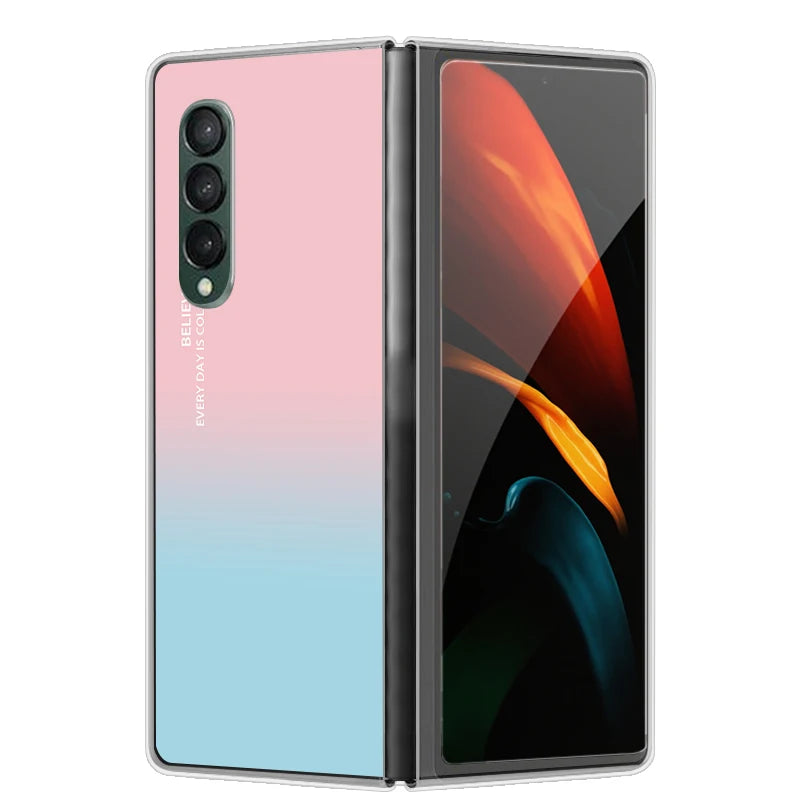 Case For Galaxy Z Fold 7 6 5 3 4 2 Transparent Hard Folding Luxury Painted For Samsung Z Fold 7 Fold Special Fold2 Clear Cover
