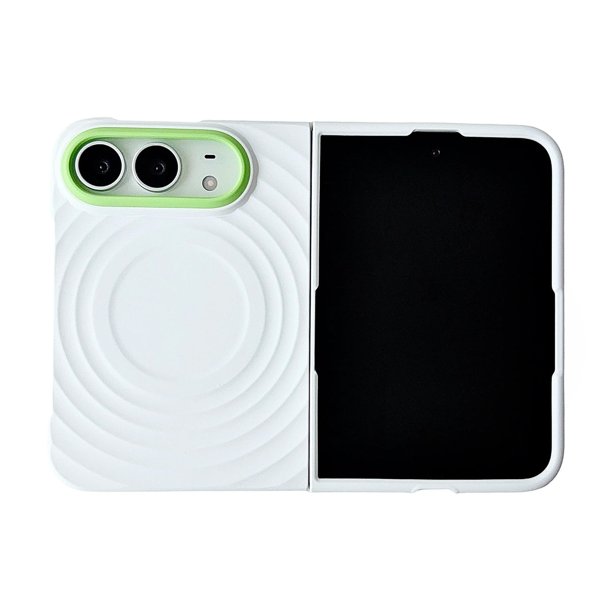 Case For Apple iPhone Duo For Foldable iPhone Duo For Magsafe With Magnetic Ring Ripples Stand Luxury Silicone Ripples Cover