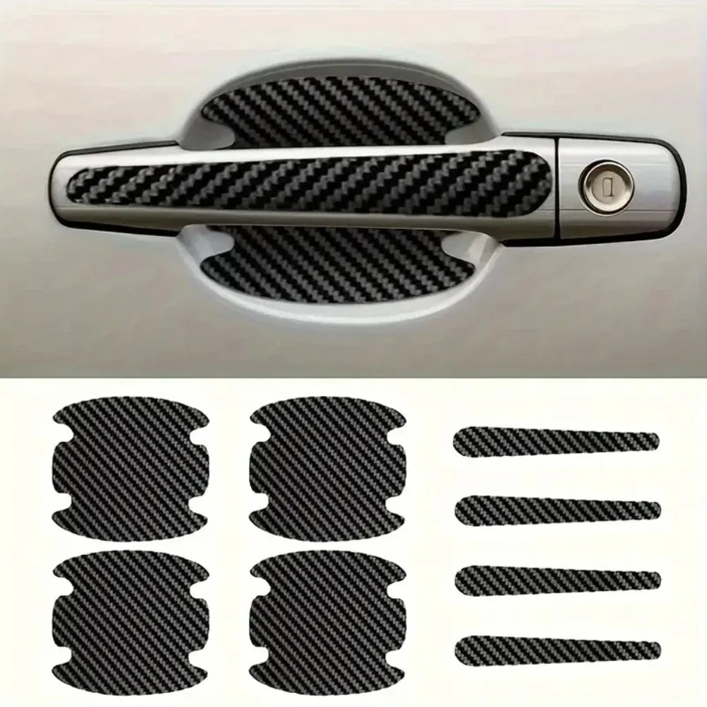 8PCS Universal Car Door Handle Bowl Scratch Protective Stickers Transparent Car Handle Anti-collision Protection Strip