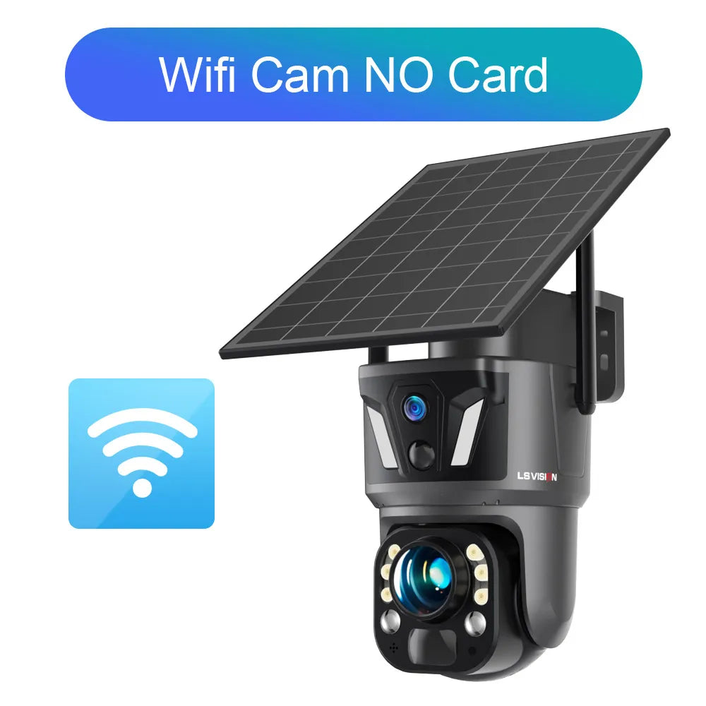 LS VISION 4K 99X Optical Zoom 4G Solar Camera Outdoor WiFi PTZ Dual Screen Dual PIR Detection Auto Tracking CCTV Camera Ubox App