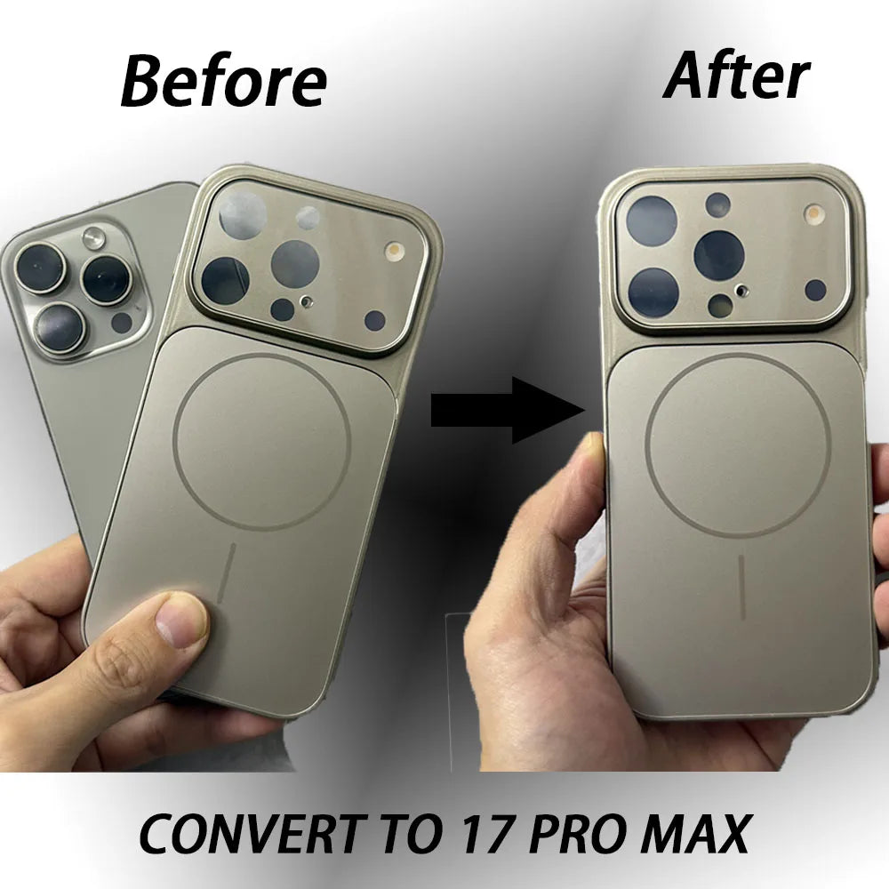 New Magnetic Shockproof Anti-fall Case For IPhone 13 14 15Pro 16 Pro Max Convert to 17 Pro Max Support MagSafe Wireless Charging