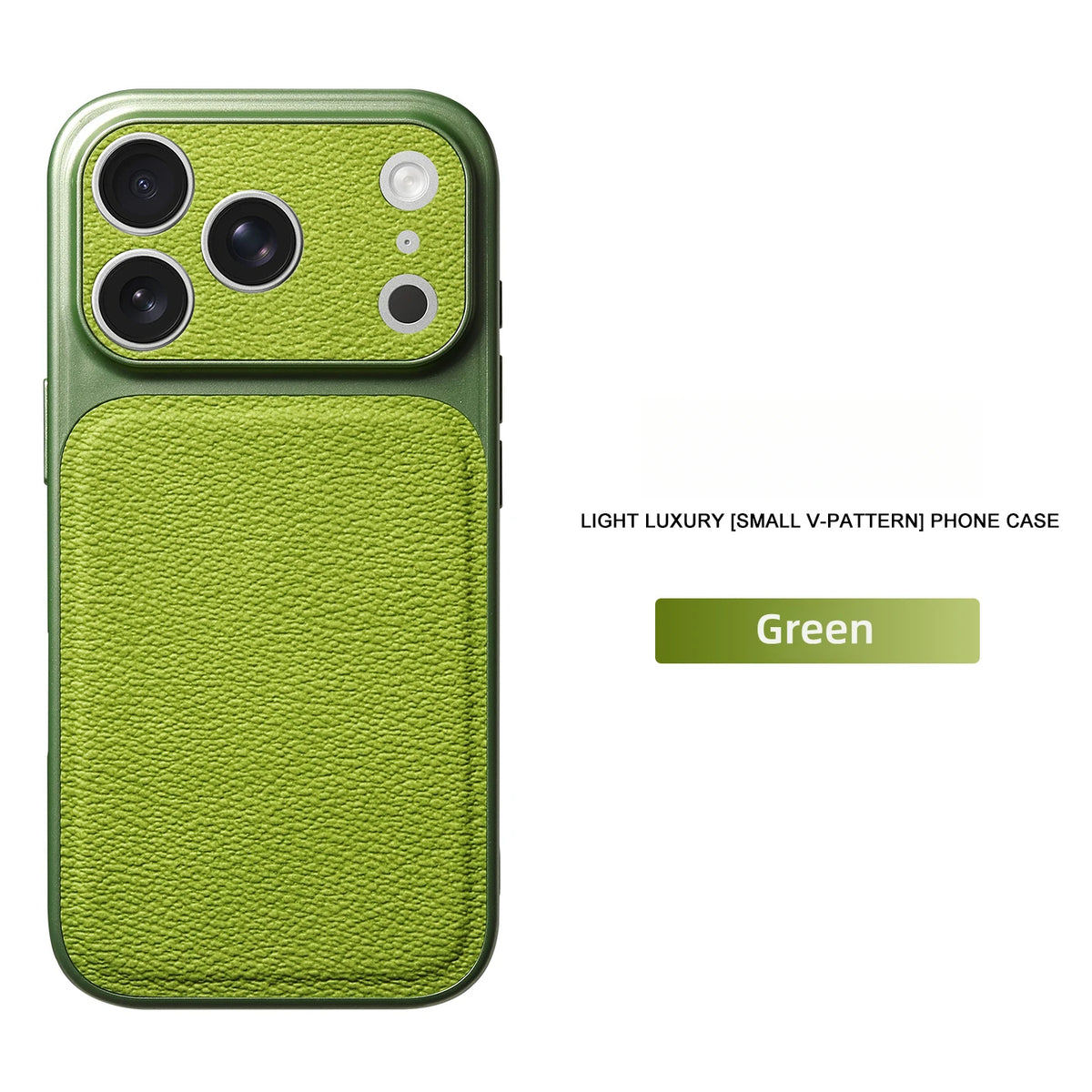 Solid Color Lychee Grain Leather Phone Case, Anti-Scratch & Shockproof Protective Cover for iPhone 17 Pro Max 16 15 14 13 Air