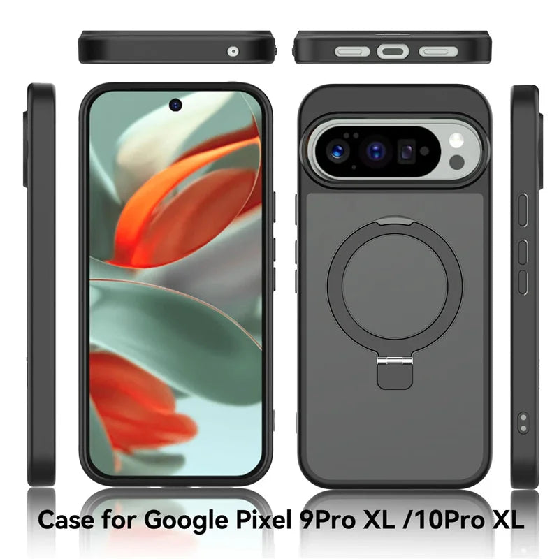 Magnetic Wireless Charging Phone Case for Google Pixel 9 10 Pro XL 10 9 Pro 10A for Magsafe Ring Bracket Shockproof Cover Funda
