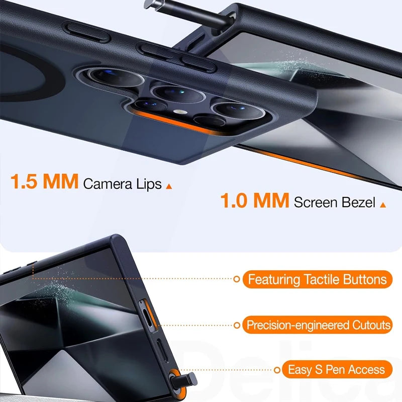 UYUXIO Magnetic Stand Phone Case for Samsung Galaxy S26 A05 A06 A16 A26 A35 A36 A55 A56 S25 S23 S22 Ultra Cover with Kickstand
