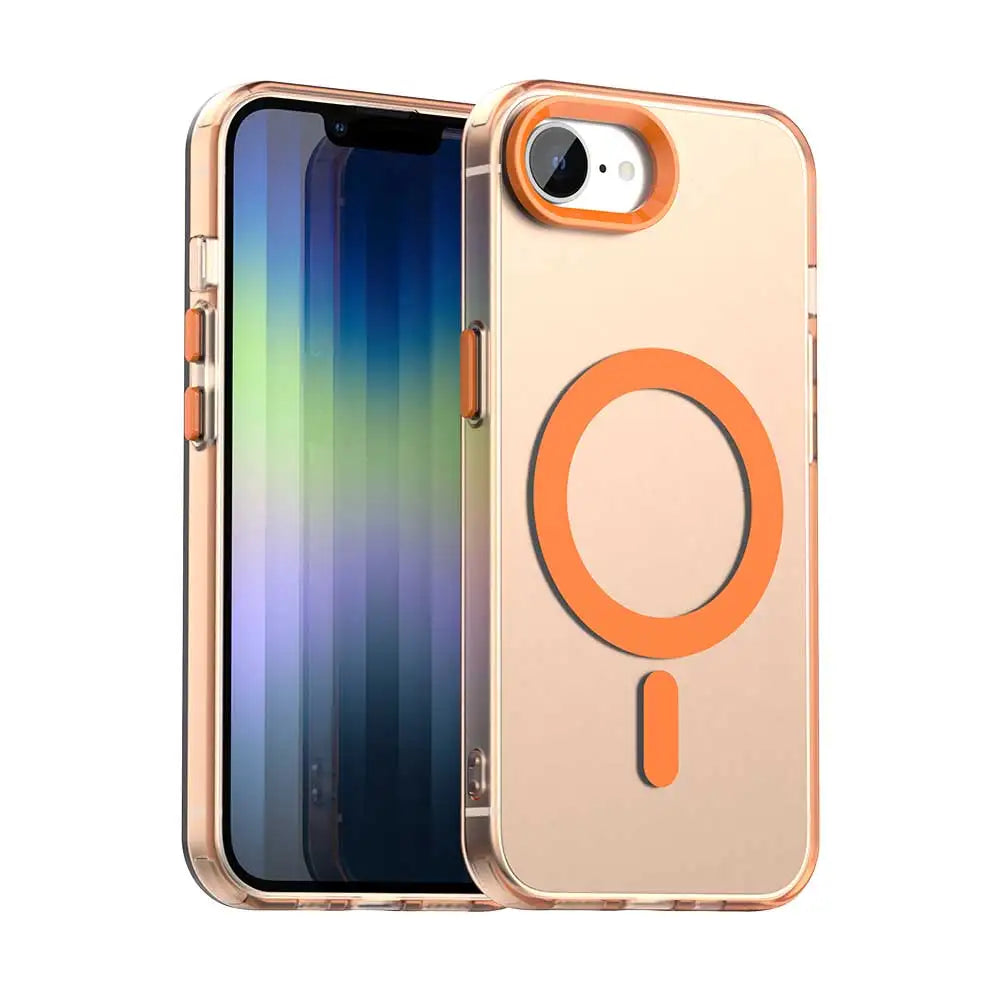 Magnetic Wireless Charging Case For Apple iPhone 17e 16e 16 Pro Max 15 14 Plus Cover Candy Colors Transparent Back Shell Coque