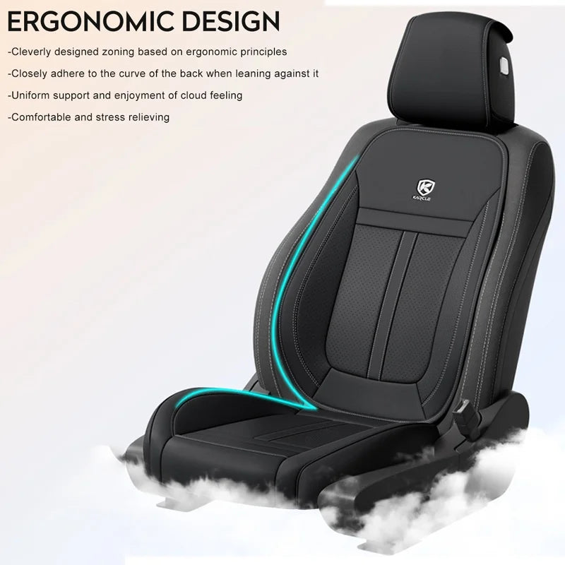 Car Seat Cover Punched NAPPA Leather Full Set Seat Protector Cover Universal Breathable Seat Cushion Auto Interior Universal Set