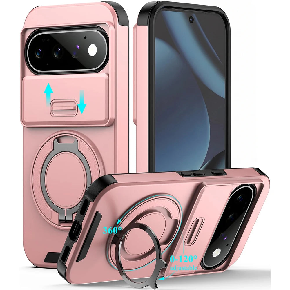 Case for Google Pixel 11 10 9 Pro XL PC Hrad Matte Black Case with Slide Camera Protection Protective Case Anti-Shock Cover